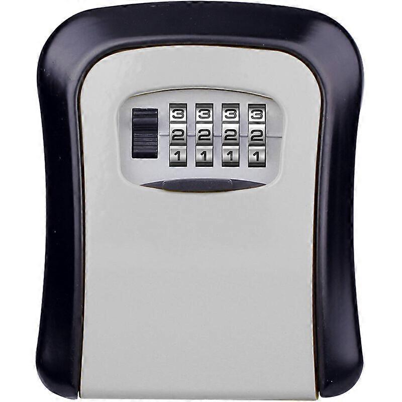 Idea Key Storage Lock Box, 4 Digit Combination Lock Box, Wall Lock Box, Resettable Code Gray