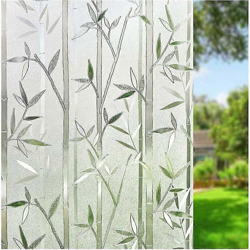 Window Films - Static Adhesive for Bedroom Kitchen Door Cabinet, Bamboo - 40X 200 CM