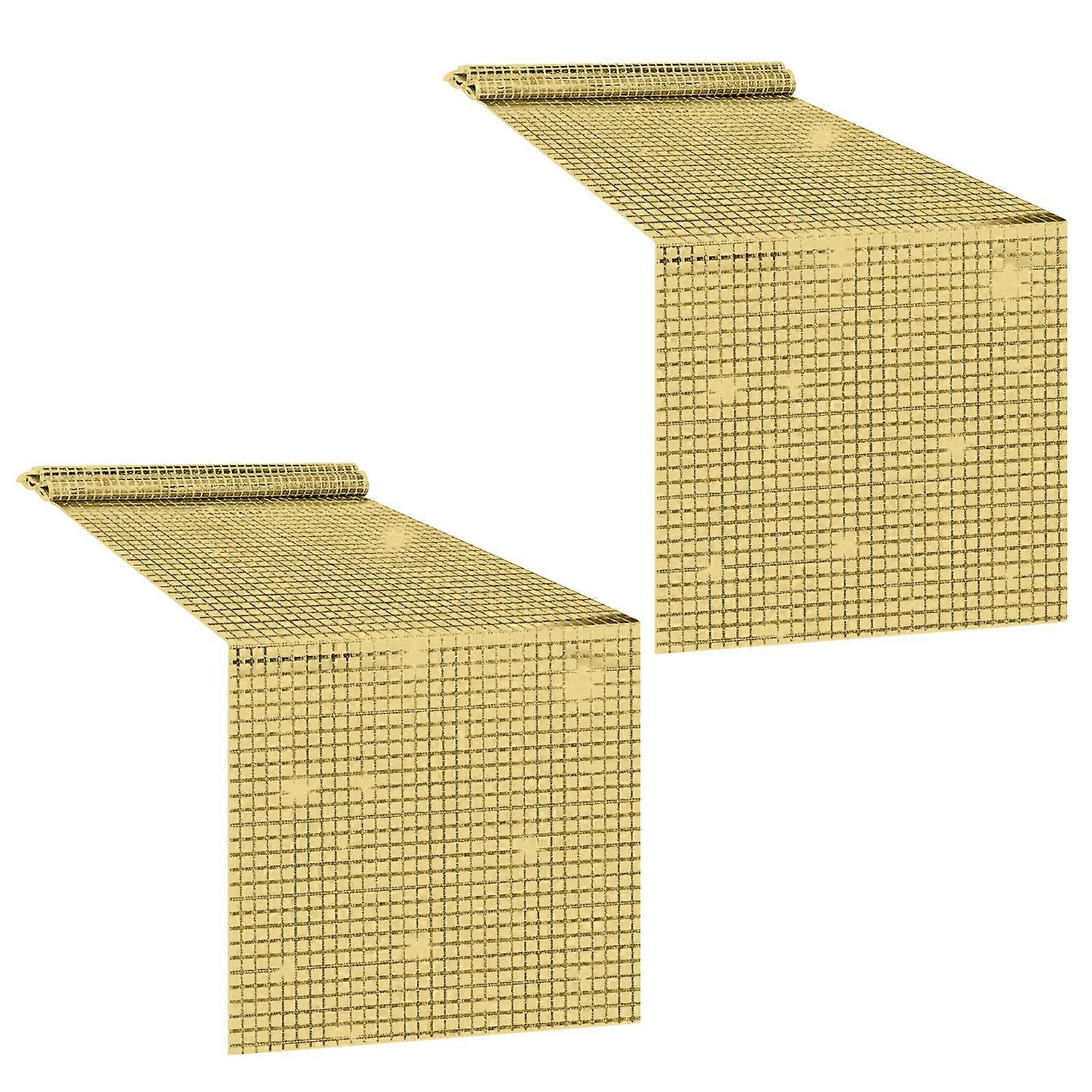 2 Pcs Disco Party Table Runner Retro American Style Solid Color Sequin Metallic Water Oil Stain-Proof Reusable Washable Prom Banquet Wedding Table Run