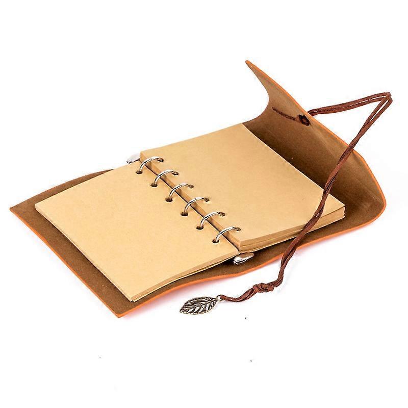 Vintage Retro Loose-leaf Notebook Faux Leather Leaf Notepad Journal Diary Gift