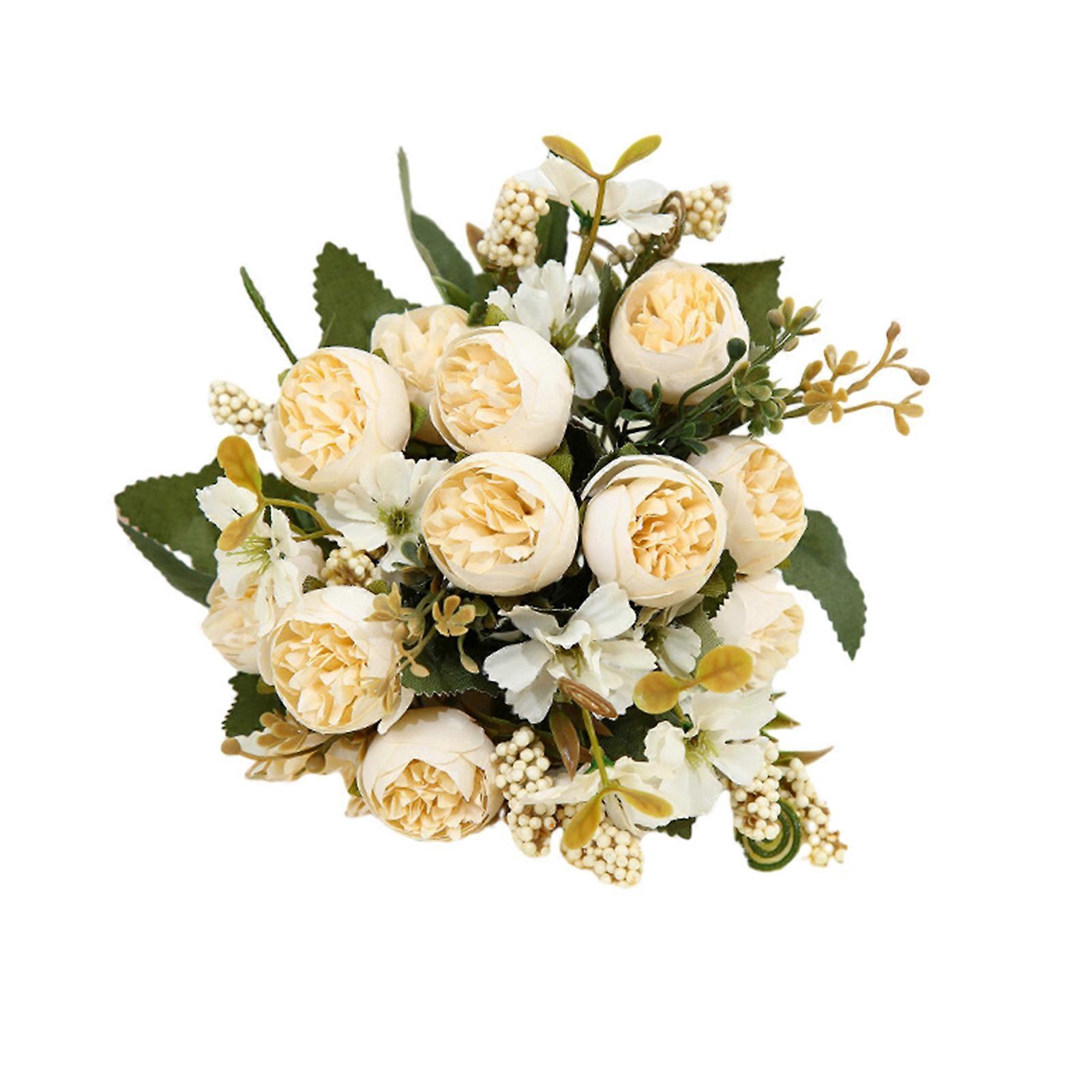 Artificial Flower Exquisite Workmanship Simulation Rose Realistic Faux Silk Flower for Home Wedding Decoration
