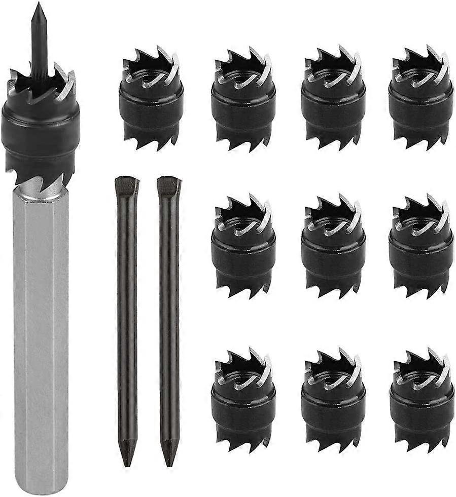 Spot Weld Cutter Set, 13Pcs 3/8" Double Sided Rotating Spot Weld Cutter Remover Bits Tool and 2 Replacement Knives Metal Hole Cutter Remover for Power