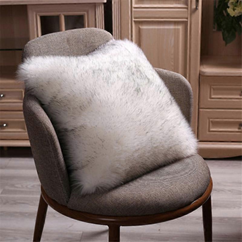 Double-sided Faux Fur Pillow Cover Decorative Fluffy Throw Pillow Mongolian Luxury Fuzzy Pillow Case Cushion Cover for Bedroom and Couch