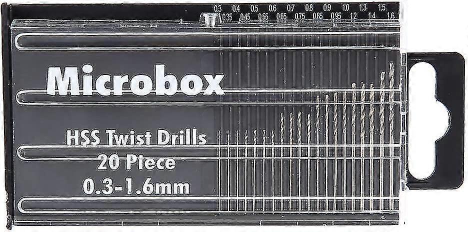 Micro Drill Bits 20 Piece Multi Pack 0.3-1.6mm
