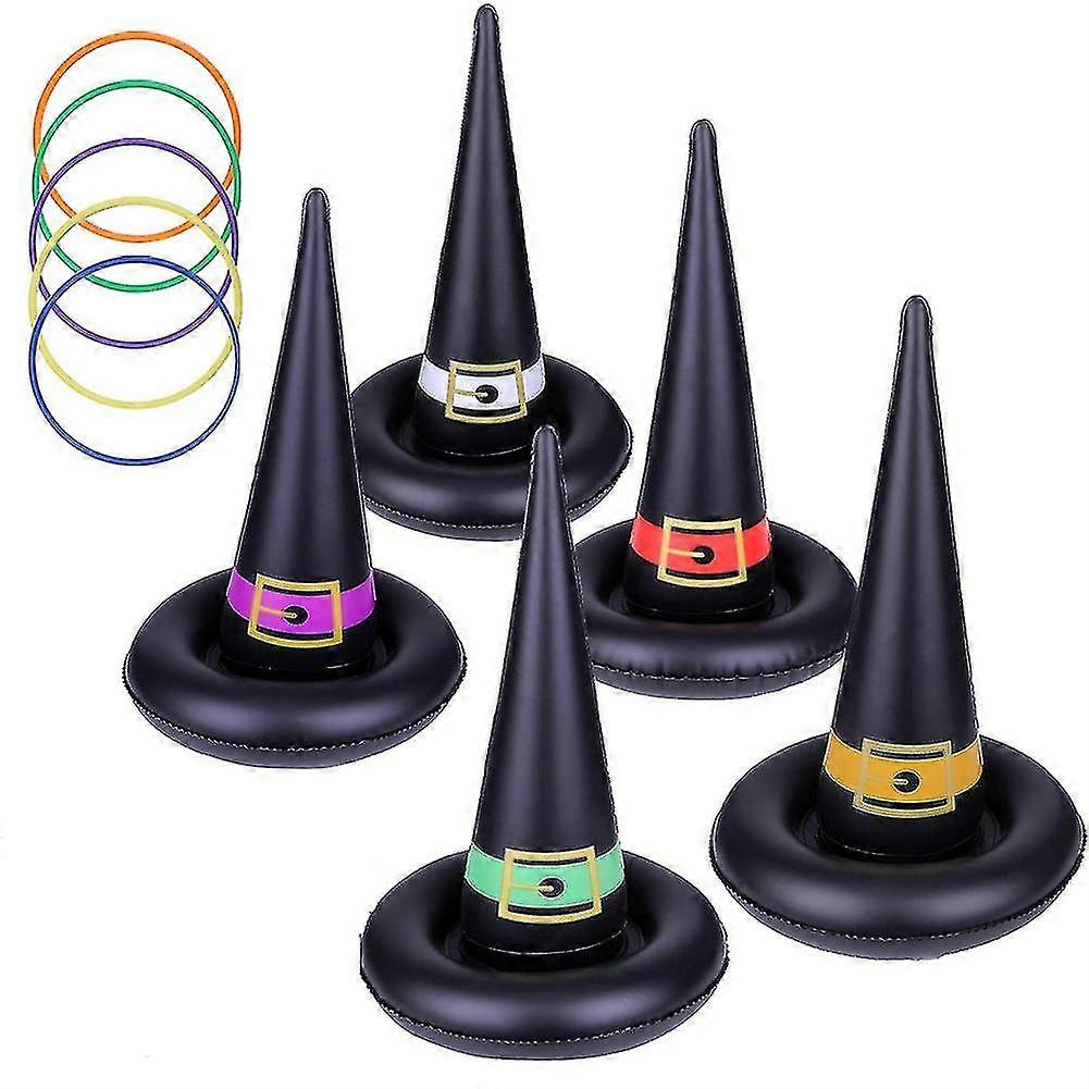 Halloween Toss Game Inflatable Halloween Hat Reusable Portable Plastic Ring Air