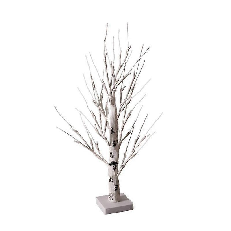 Tabletop Tree, White Tree with LED Lights, Warm White Small Tree Lights Battery Powered Timer, Lighted Tree