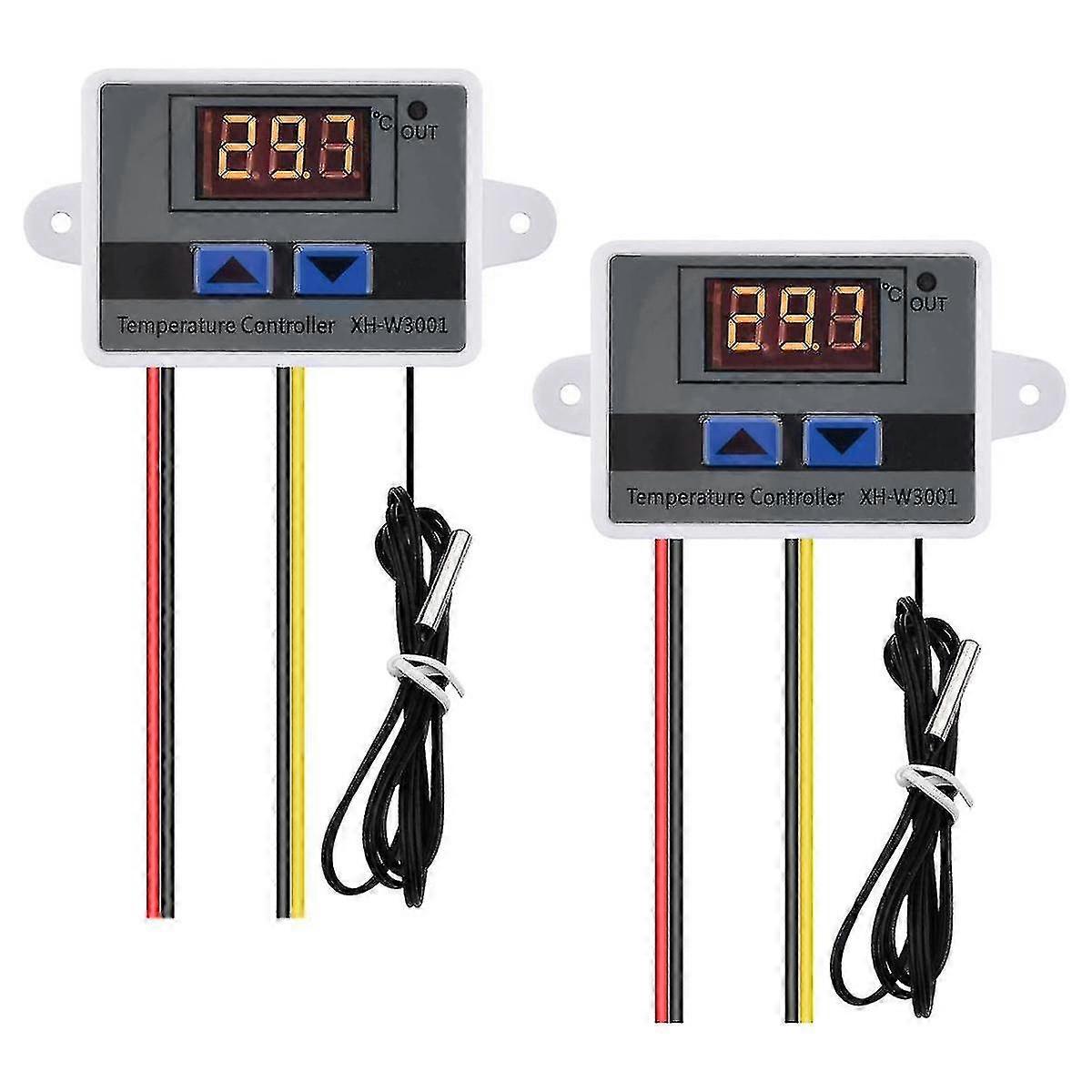 2pcs Xh-w3001 Digital Temperature Controller With Sensor Ac110v-220v Thermostat Temperature Switch