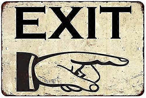 Exit Right Vintage Retro Reprodução Presente 8x12 Polegadas OU 12x16 Polegadas Modo Metal de Alto Brilho 4569