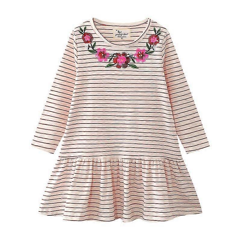 Christmas Girls Dresses Embroidery Deer Santa Claus Fashion Toddler Kids Clothes Hot Selling Long Sleeve Costume,T7431