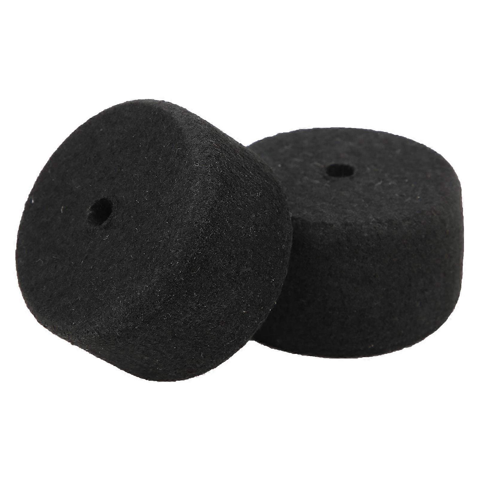 Pedal Beater Head Felt 2Pcs Round Soft Black Replacement for Drum Stand Washer