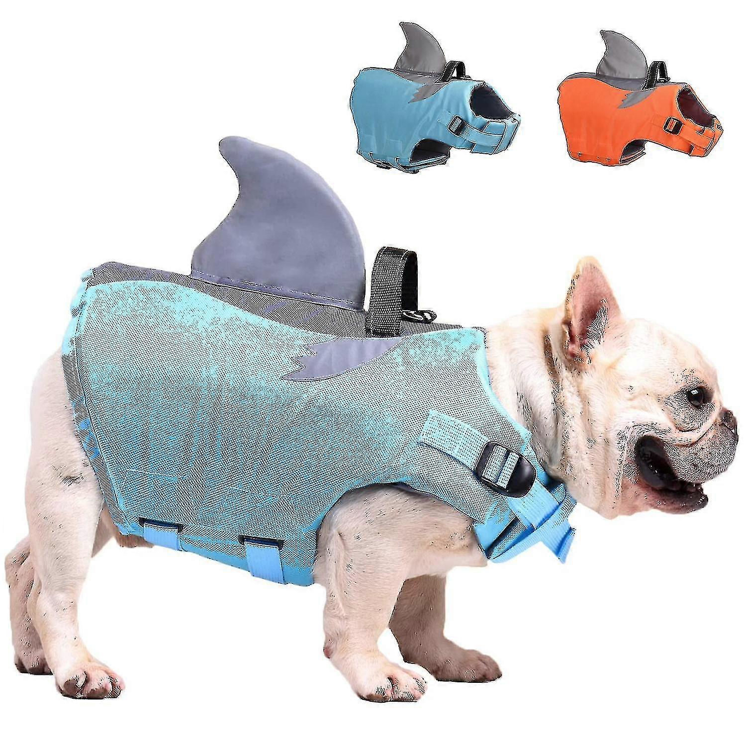 חליפת הצלה לכלבים חיית מחמד שוחה אפוד בטיחות כריש