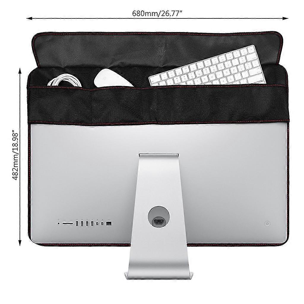 Black Dustproof Cover Waterproof Pu Leather Protective For Shell With/without Pocket For Apple For Imac For Macbook 21/27 Inch Display Screen