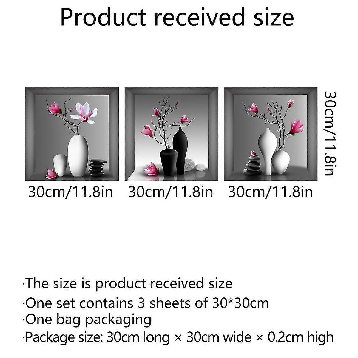 3pcs Orchid Canvas Printed Picture Elegant Tree in Vase Wreath Painting Modern Pattern Picture Home Decor Wall Art Canvas Self Adhesive Bedroom Hotel