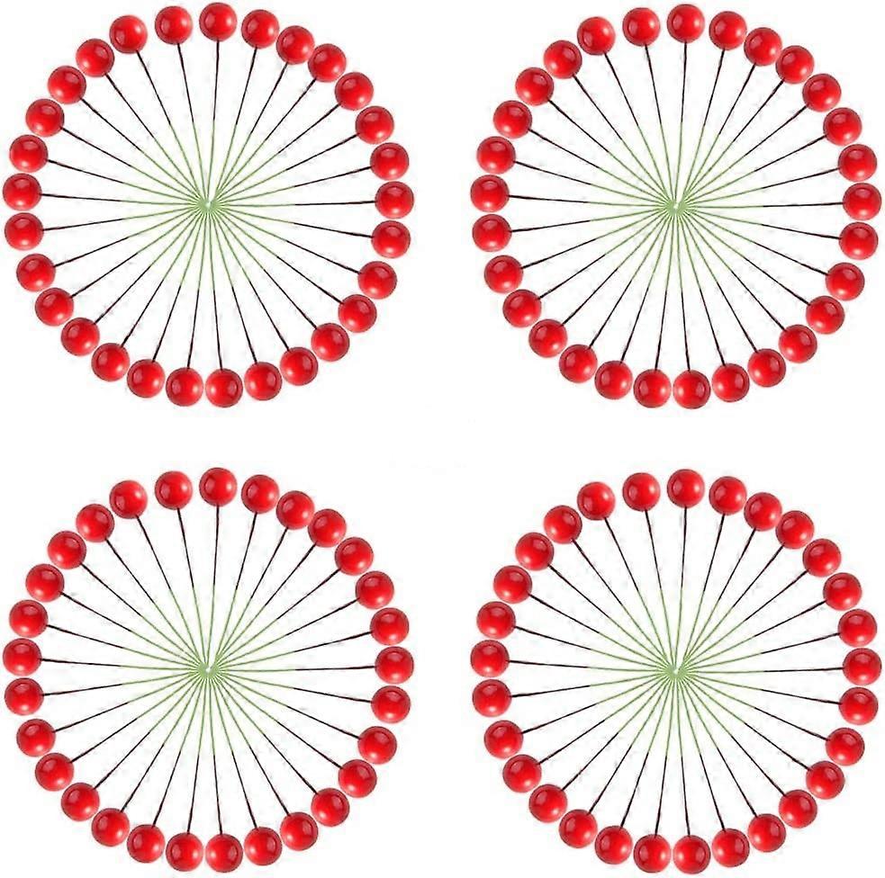 Julekrans Kunstig kristtorn bær ornament 10mm DIY Craft 150 stykkerA