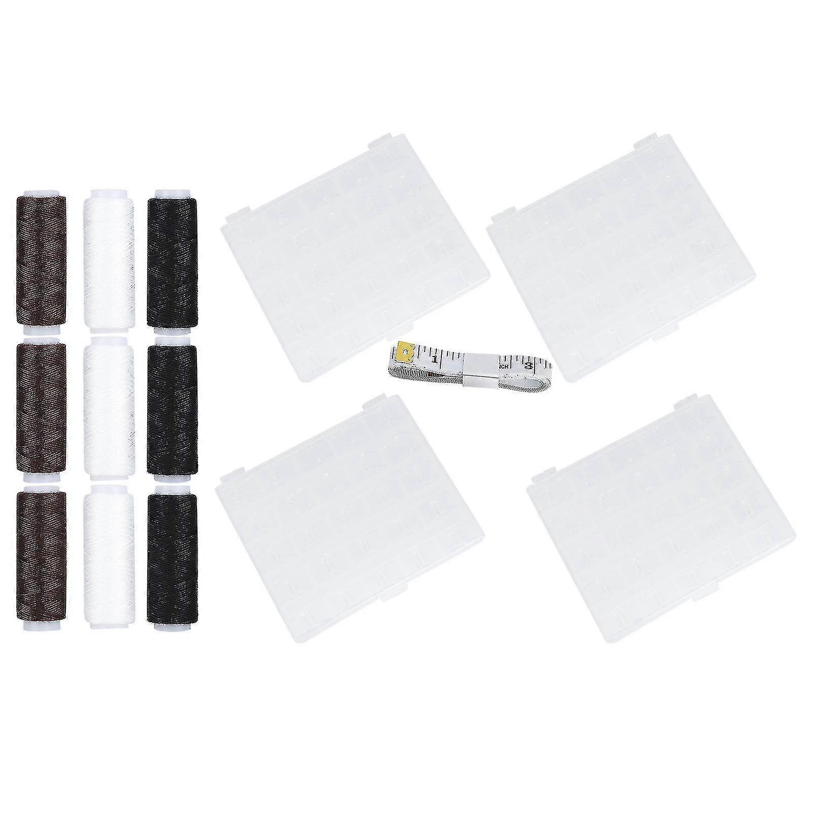 Transparent Plastic Spool Set Sewing Threads Embroidery Supplies Accessories