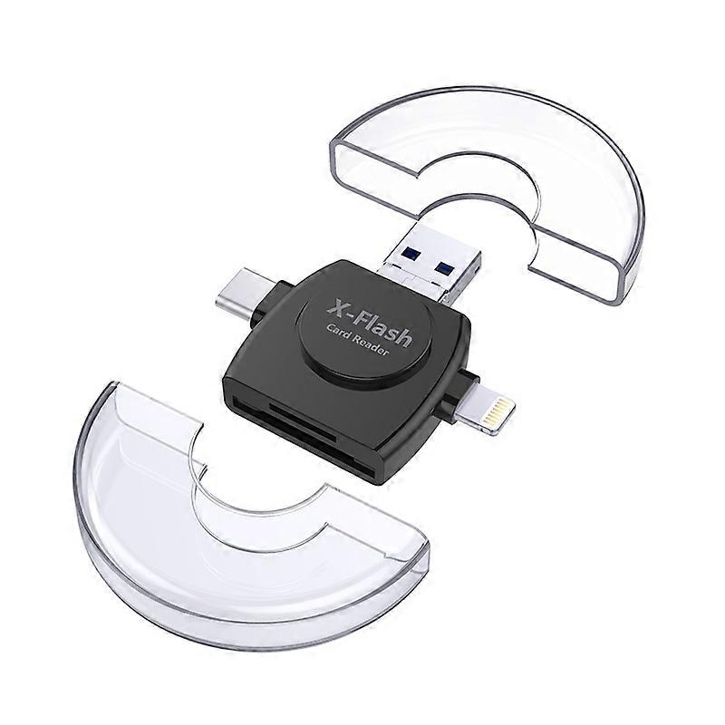 X-Flash R01 3 in 1 8 Pin + USB-C / Type-C + Micro USB Interface SD / TF Card Reader