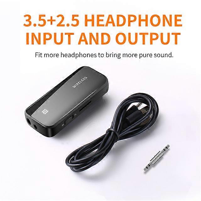 NFC BT5.1 TF Card Bluetooth Receiver Transmitter 3.5mm And 2.5mm AUX IN/OUT Bluetooth Car Kit Remote Phone Function Stereo