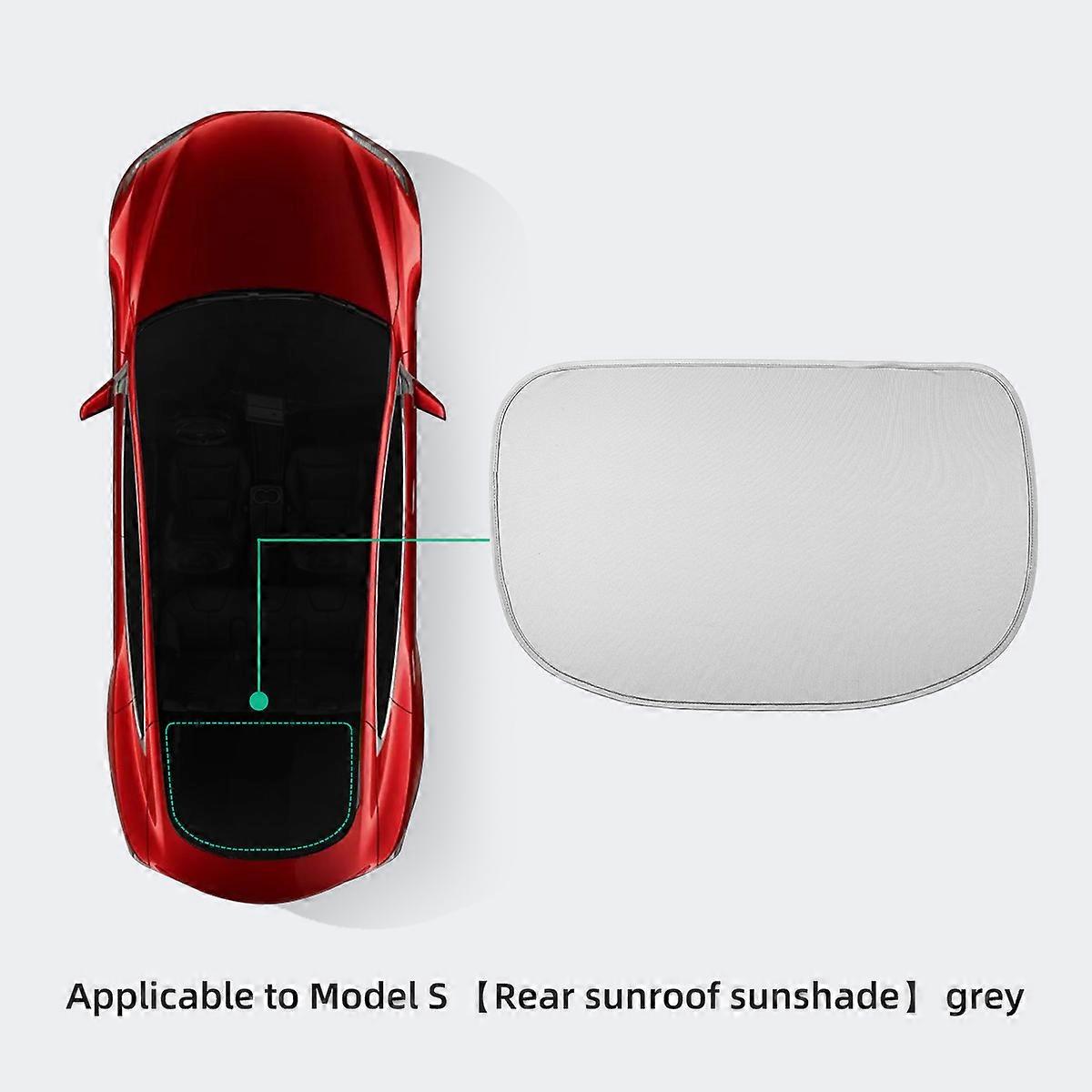 LUCKEASY För Tesla Model S 2019-2023 Bil Skylight Sunshade Net Solsäker värmeisolering Solskydd Automatiska interiörtillbehör