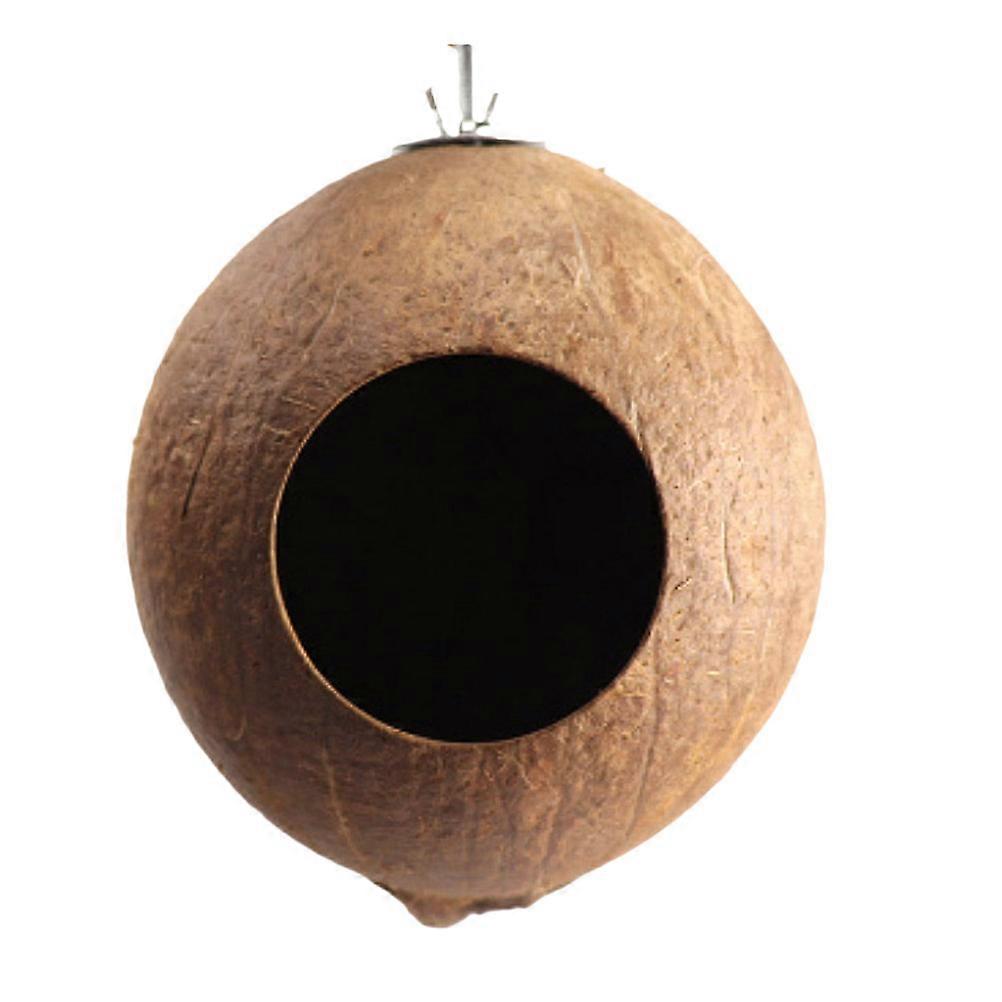 Coconut Shell Pet Bird Nest Hamster Squirrel Breeding Nest Crafts Delicate Bird House Pendant for Yard Garden