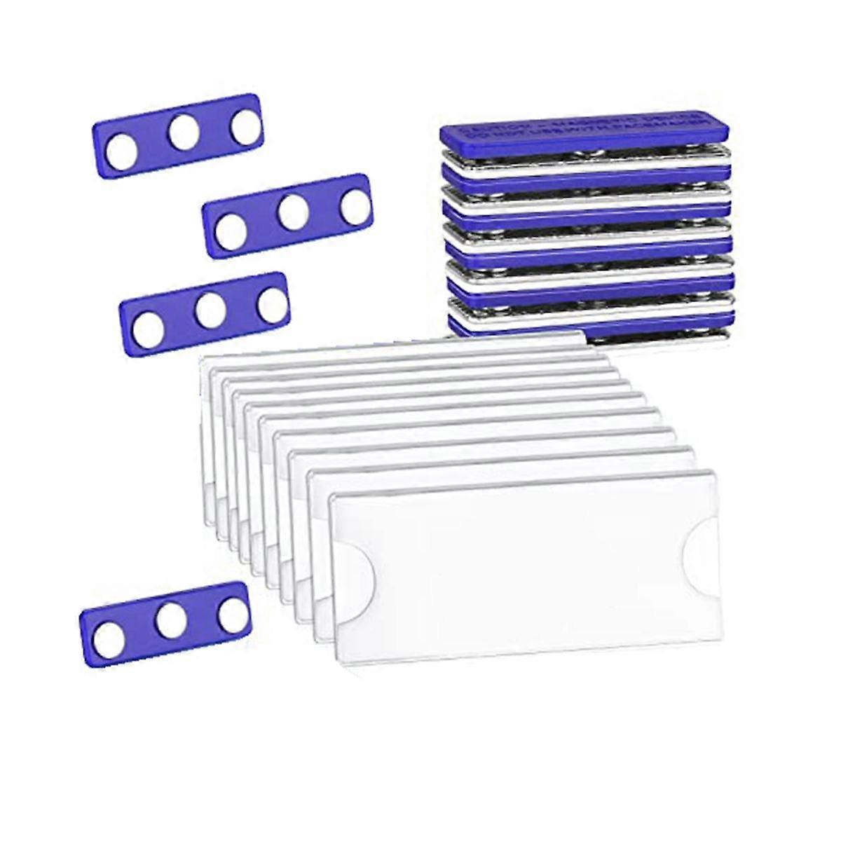 Magnetic Name Tags Kit, Magnetic Badge Holders with 3 Strong Magnets, Business Name Tag/ID Badge Se