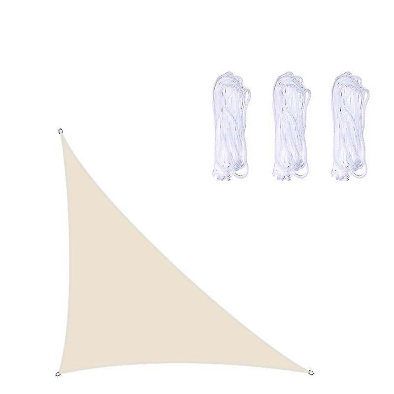 4x4x5.7m Triangular Shade Sail Waterproof and UV Resistant Suitable for Garden Terrace Balconies Cream