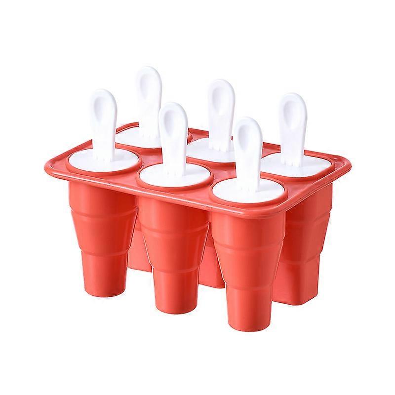 Red-Food-grade silicone ice cube mold with lid for home refrigerator creative artifact of small size ice cube making