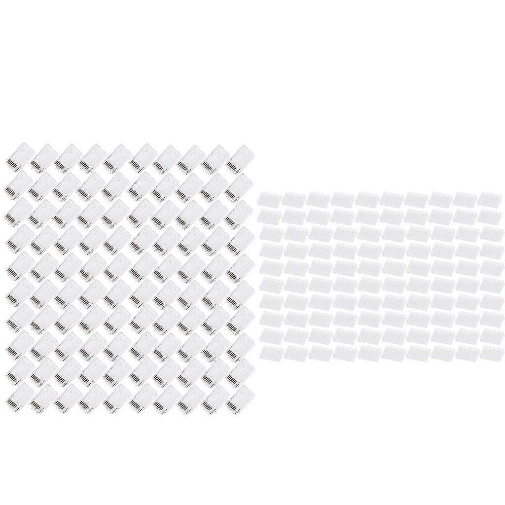 100 Pcs Rj45 8p8c Cat6 / Cat6e Connector Plug Modular For Network Cable Lan Poe