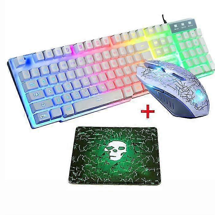 Led Backlit Gaming Keyboard Pc Laptop Ergonomic 104 Keys Usb Gaming Wired Keyboard Mouse Mat Set