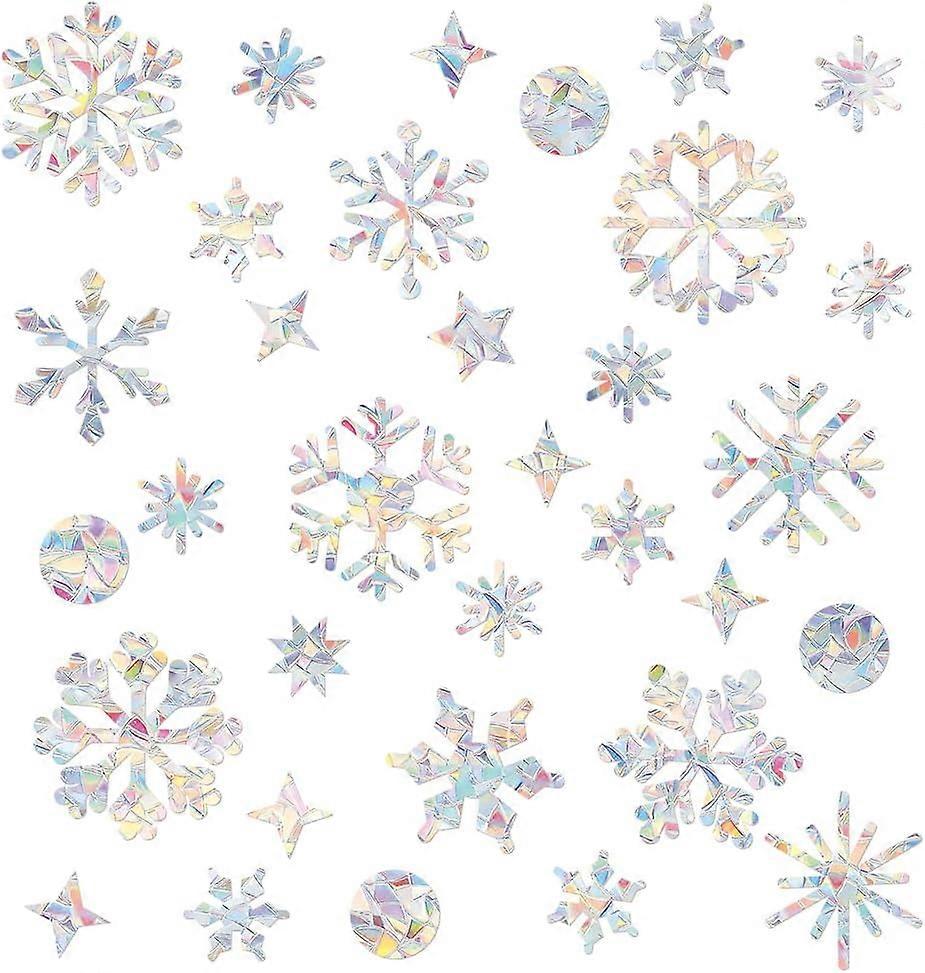 Snowflake Window Stickers Shining Stars Window Stickers Sparkling Dots Window Clings Floor Clings Self Adhesive Sticker Snowflake Window Decals for Bi