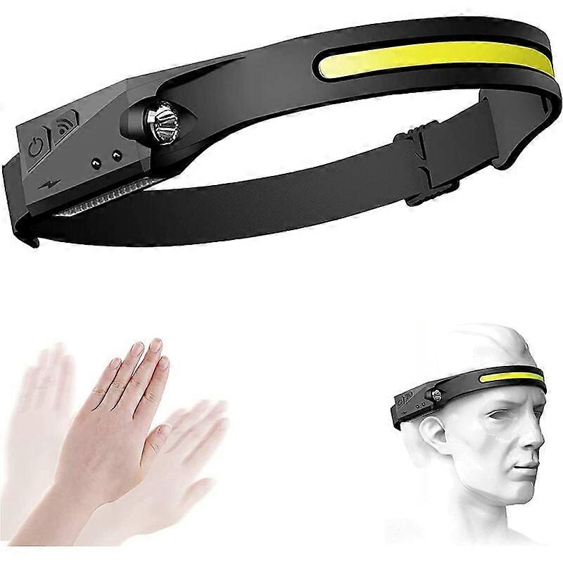 Rechargeable COB 230 LED Headlamp Wide beam headlamp with motion sensor and bright waterproof headlamp
