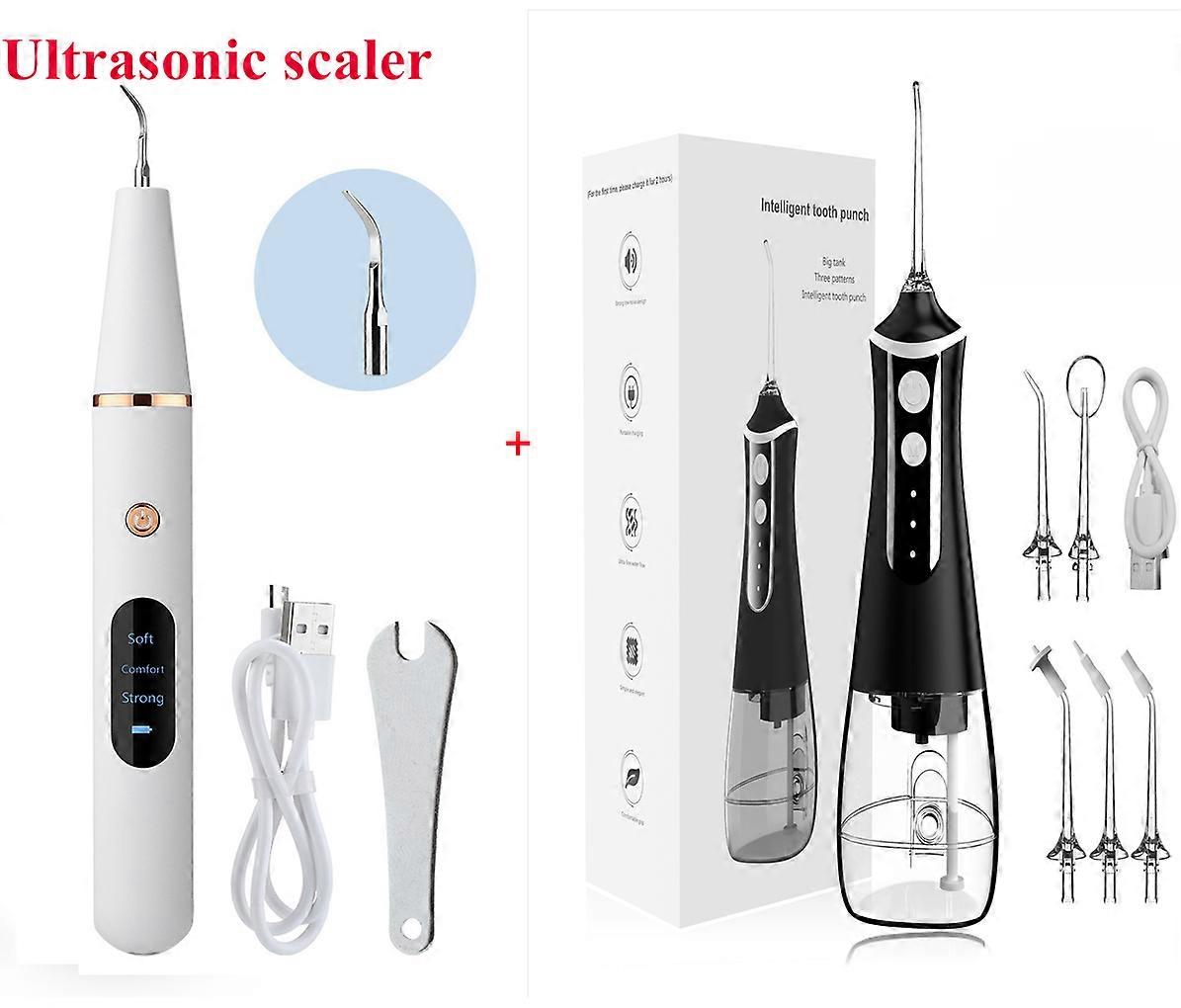 LISM Dental Oral Irrigator Water Flosser Thread Teeth Pick Mouth Washing Machine 5 Nozzels 3 Modes USB Rechargeable 300ml Tank