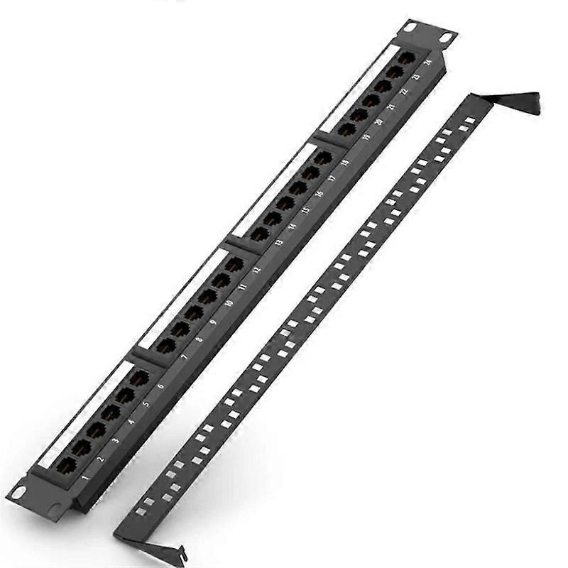 24 منفذا CAT6 UTP RJ45 لوحة التصحيح 19 بوصة 1U كابل إطار الواجهة رف جبل 50U مطلي بالذهب ، خلفي