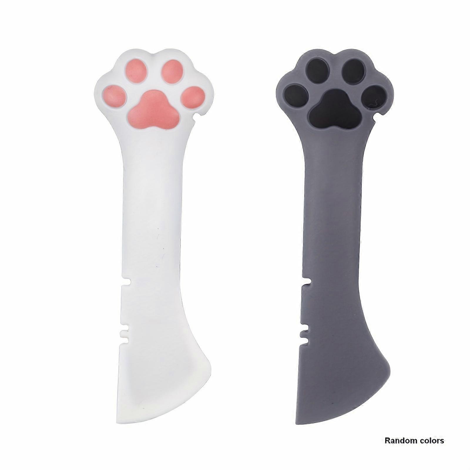 New style 1pc Random Color Paw Print Pet Food Can Spoon, Multi-purpose Pet Can Opener Pet Stirring Spoon For Cats Dogs