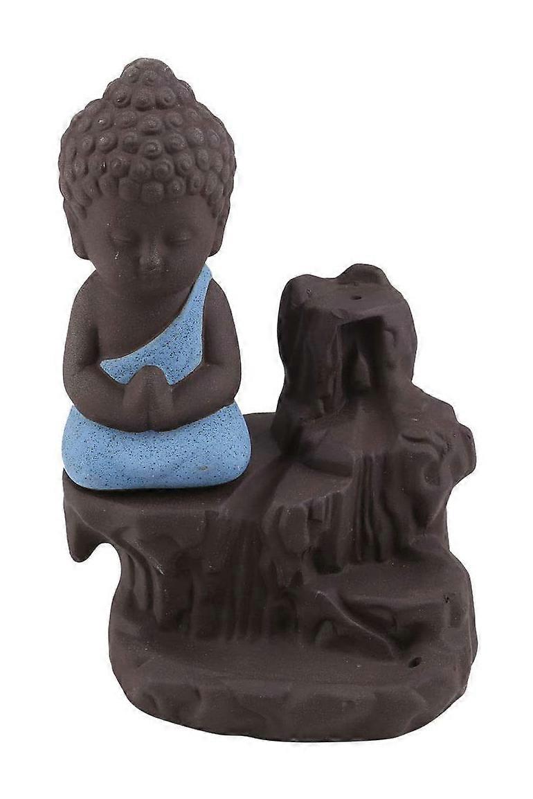 Ceramic Backflow Incense Burner - Small Buddha Cone Holder for Home or Office - Relaxing Aromatherapy with Backflow Incense Sticks - Meditation and Yo
