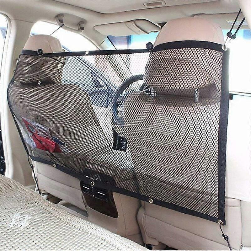 Pet Car Net Portable Protective Car Net Dog Cat Separation Net with Hooks and Ropes Universal Car Separation Grid 115cm*62cm