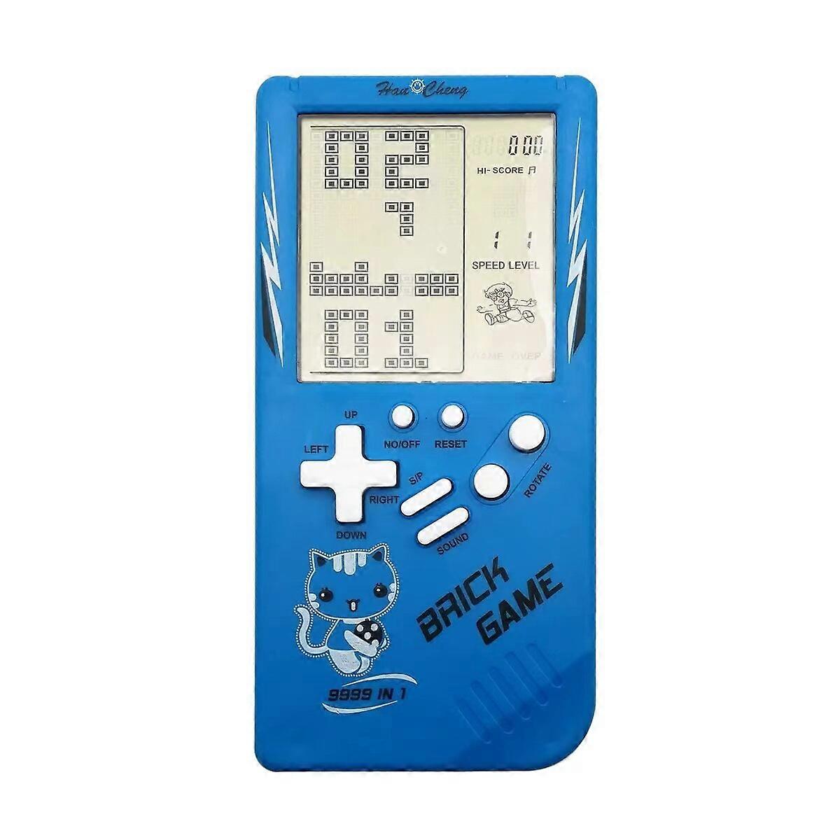 Classic Electronic Game Retro Puzzle Toy Blue Large Screen Handheld Game Console Toys For Children