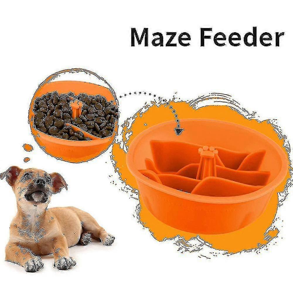 Pet Dog Slow Feeder Bowl Puppy Feeding Bowl Interactive Feeding Dish Plate