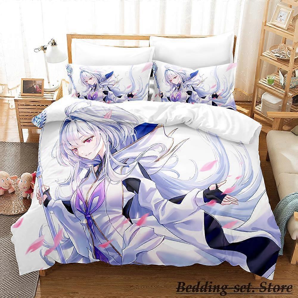 a5091 Lençóis Fate Grand Order Merlin Conjunto de Cama Conjunto de Cama Aldult Kid Quarto Conjuntos de Capa de Edredom AnimeConjunto de Cama de 3 Peças (1 Capa de Edredom + 2 Travesseiros S