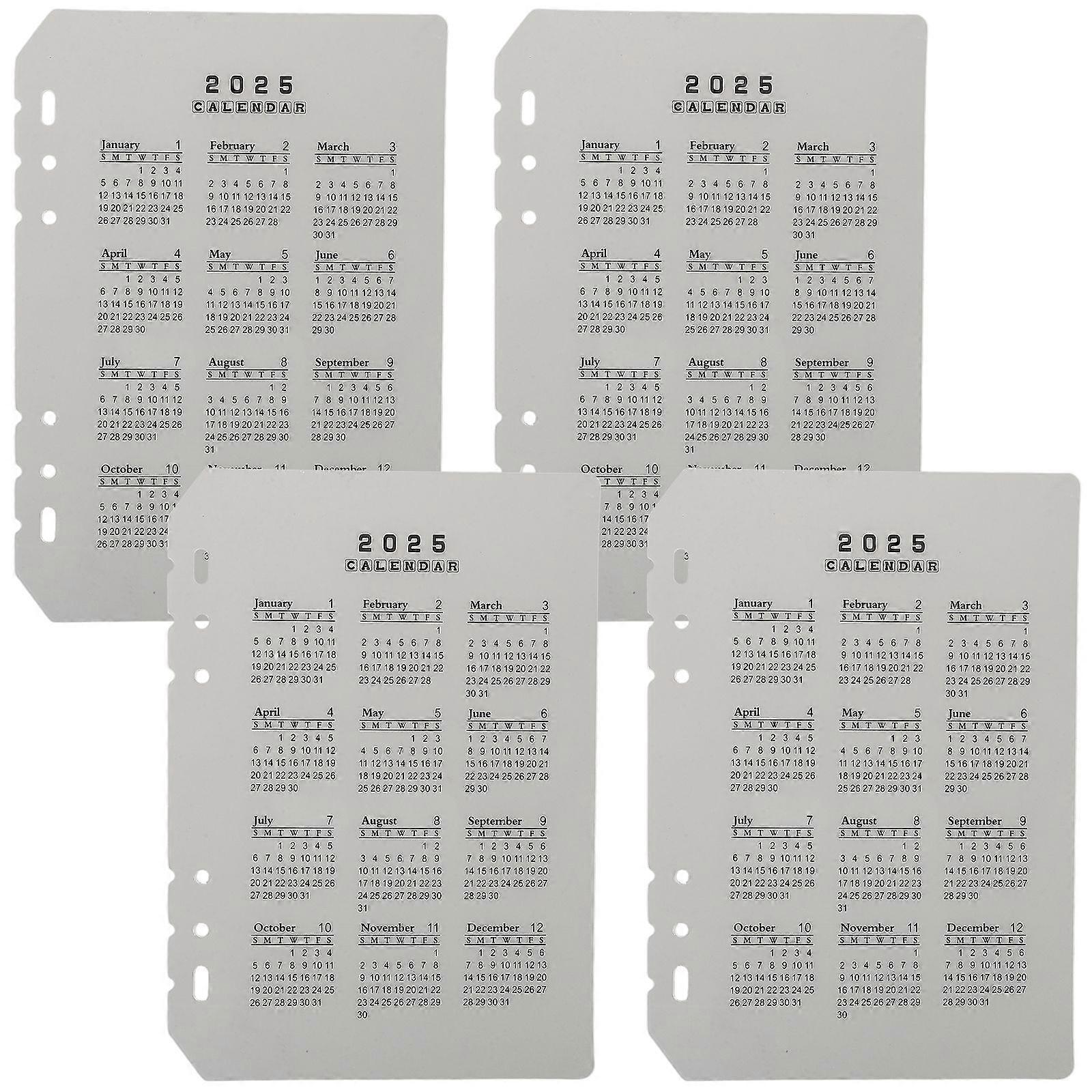 4Pcs Convenient Binder Dividers Detachable Notebook Dividers Loose Leaf Notebook Separators