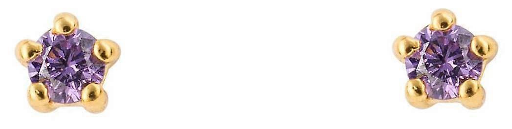 Beginnings Tiny Stud Earrings - Gold/Purple