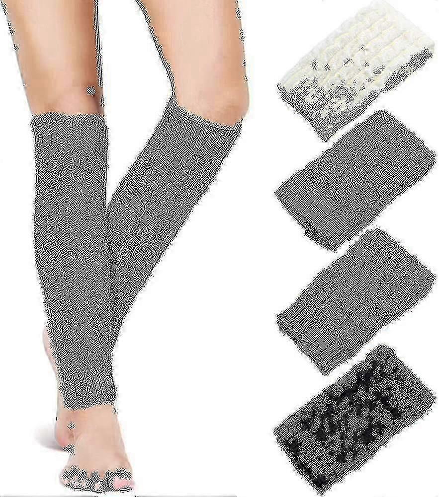 4 pairs of knitted warm socks, thick knitted socks with leg guards