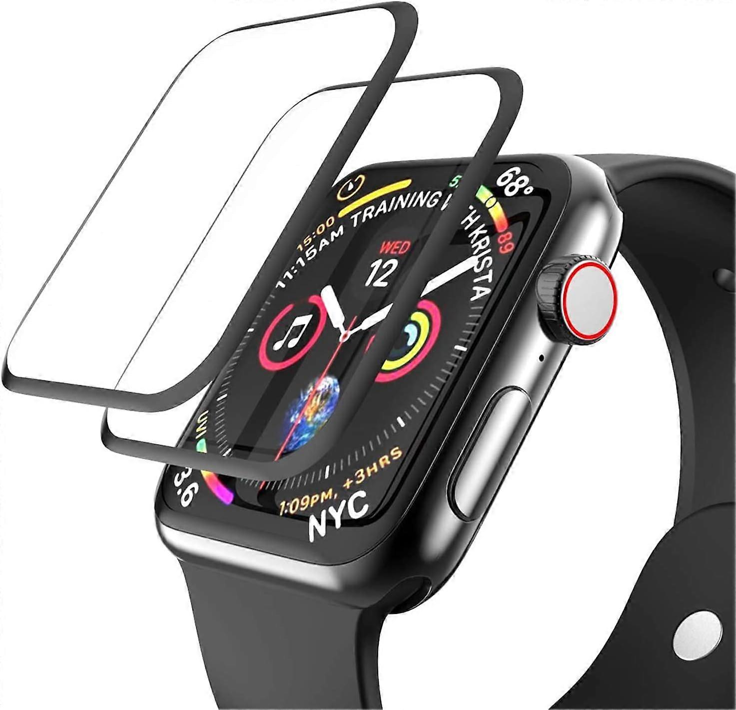 Tempered Glass Screen Protector for Apple Watch 44mm Series, 2 Pack, Full Coverage, Scratch Resistant, HD Clarity