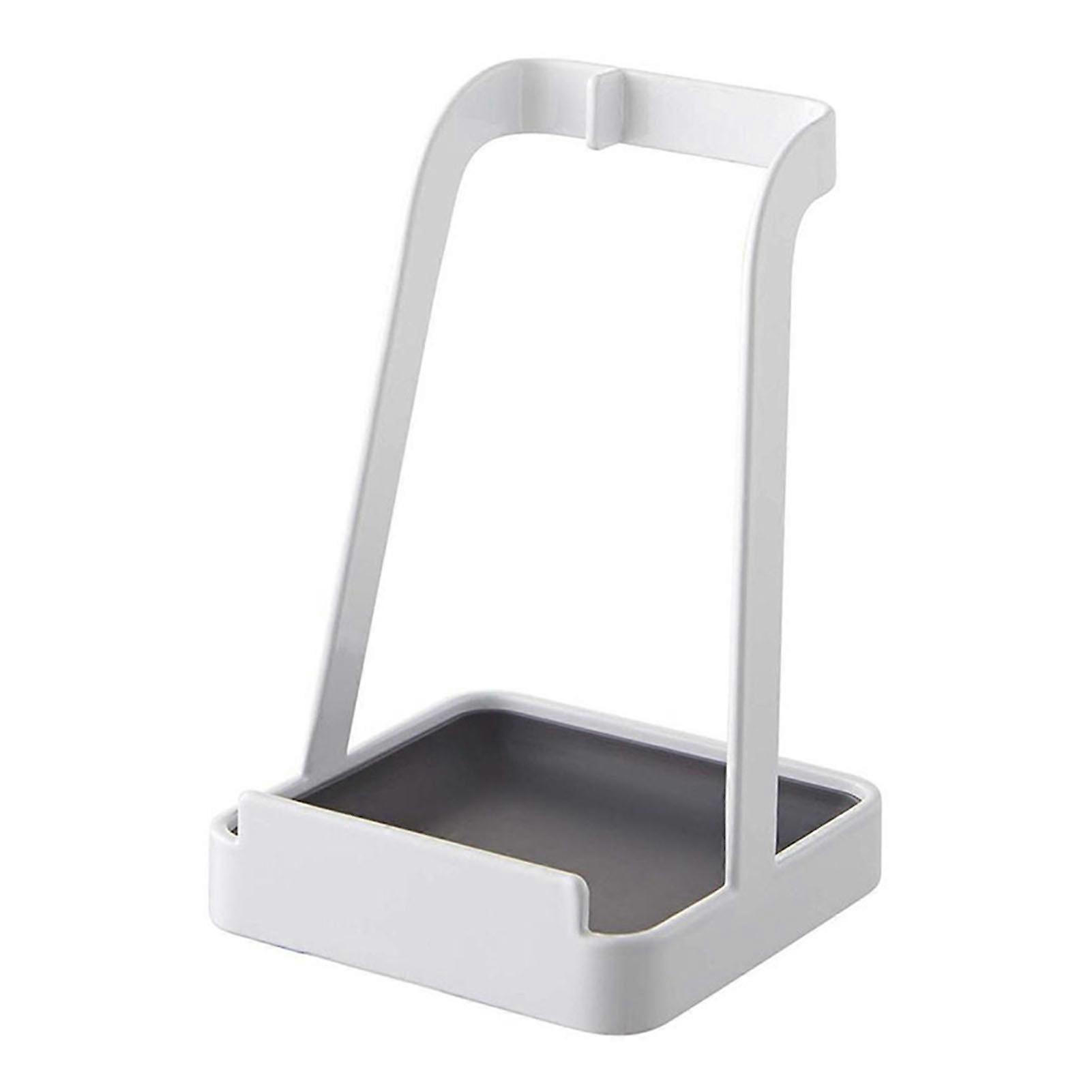 Kitchen Lid Storage Rack Tilt Type Water Tray White