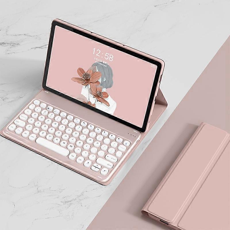 YM-LX106 Clé ronde Détachable Bluetooth Tablette Clavier Étui en cuir sans souris YM-LX106 sans Souris