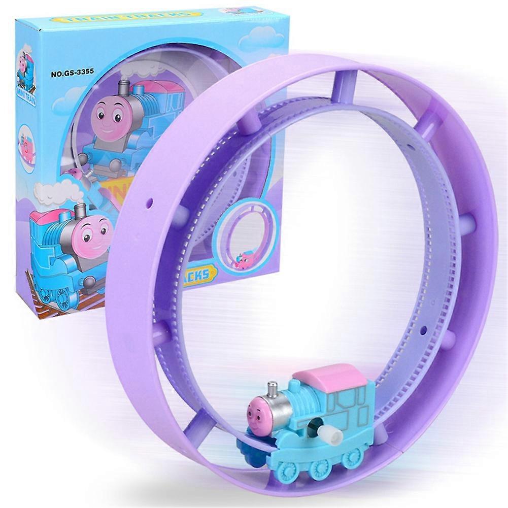 Kids Rolling Vehicles Puzzle Toy Clockwork Train Track Circle Toy(#3)