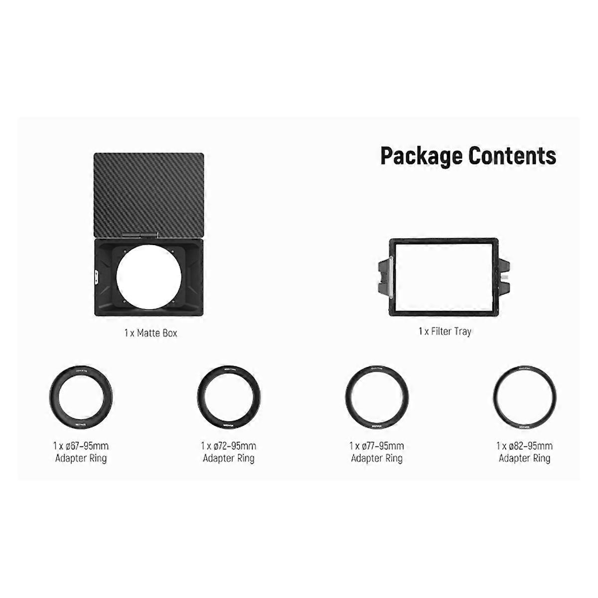 Matte Box with 4 Inch X 5.65 Inch Filter Tray Carbon Fiber Flag for Mirrorless DSLR Camera with 67/