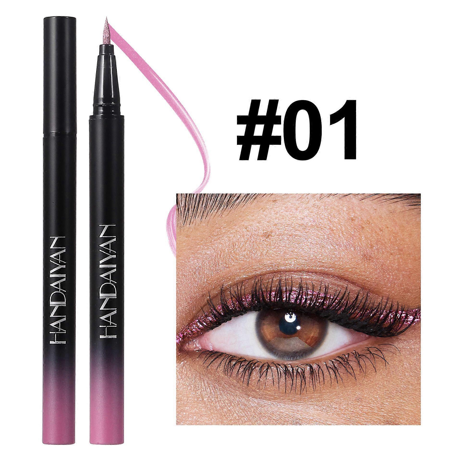 Glitter Αδιάβροχο Υγρό Eyeliner, Ασημί Sparkling Shimmer Eyeliner, Μεταλλικό Σατινέ Φινίρισμα Χρωματιστό Μολύβι Ματιών, Μακράς Διάρκειας, Εξαιρετικά Λεπτή Μύτη Προστασία από μουτζούρες