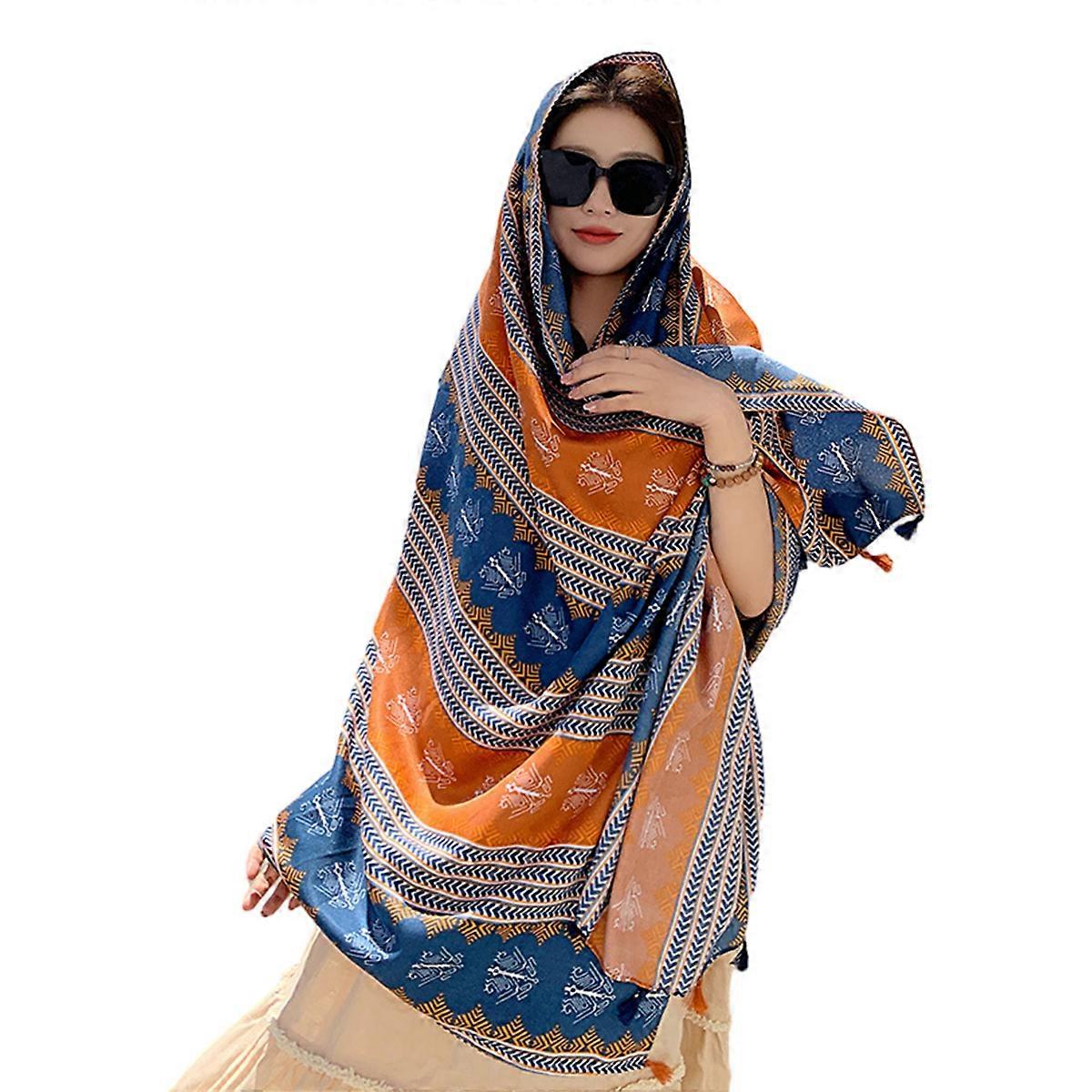 Bufandas de algodón y cáñamo, chal, protección solar, accesorio de moda