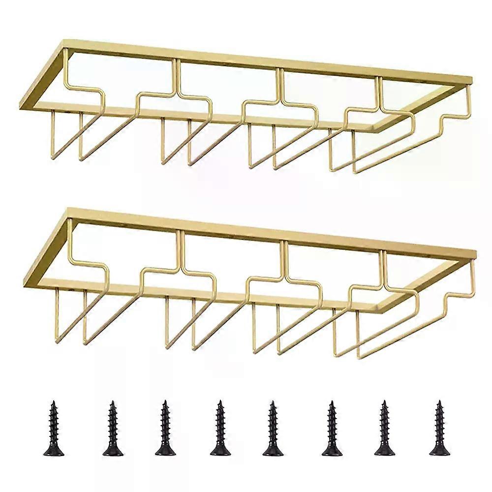 Pack 2 Chrome-plated Metal Cup Hanger 4 Slots