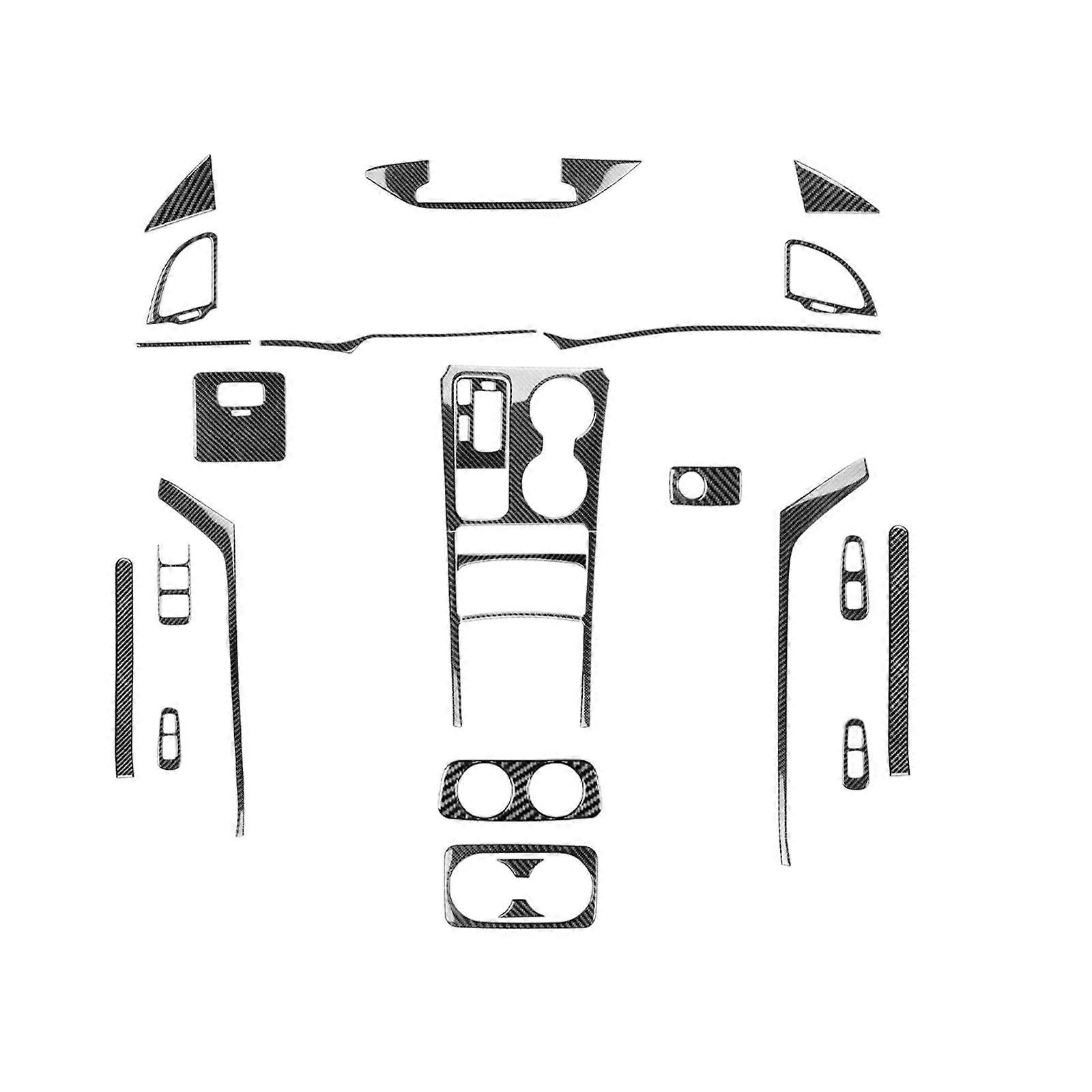 33 قطعة من ألياف الكربون الحقيقية أطقم داخلية كاملة غطاء تقليم لكيا ستينجر 18-23 NeNS